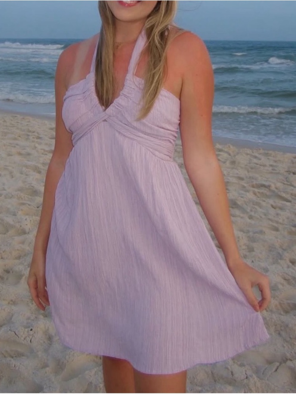 Light Lavender Halter Summer Dress